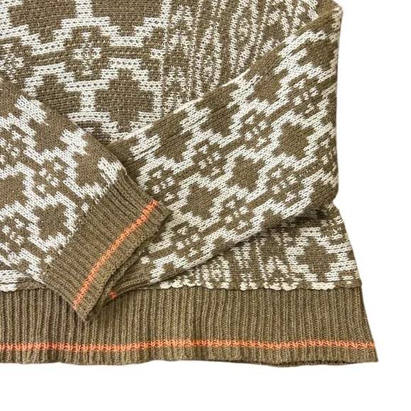 HYFVE Patterned Cowl Neck Sweater in Olive Women’s Size Large - Picture 11 of 12